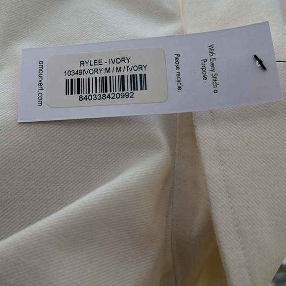 NWT Amour Vert Rylee Organic Cotton Jacket, Medium, Ivory - Picture 8 of 9